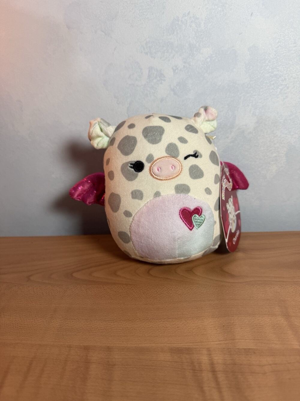 Squishmallow CHARAKA the FLYING PIG plush 5" Valentines Day WINGS hearts NWT